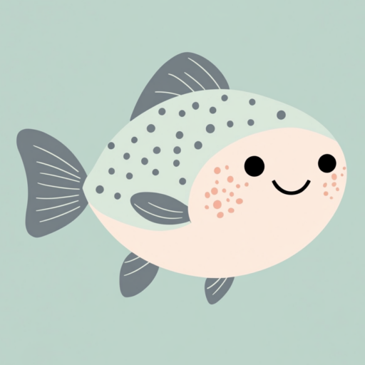 Light green smiling fish with freckles